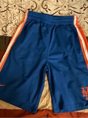 Nike Men’s Royal Blue Athletic Shorts with Orange & White Stripes